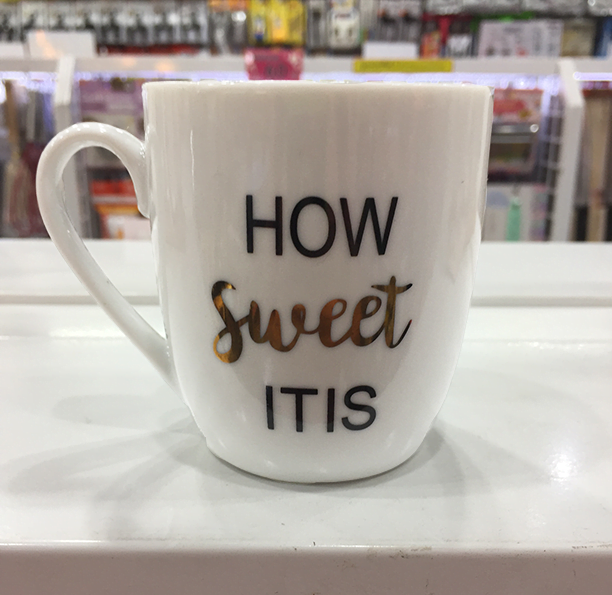 picture of a mug with text 'How Sweet itis" on it