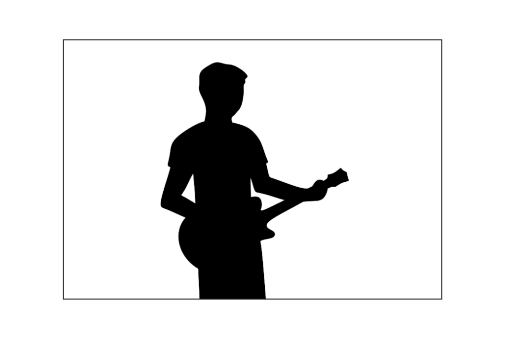 silhouette of person playing guitar